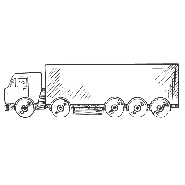 Another sketch of a semi-truck.