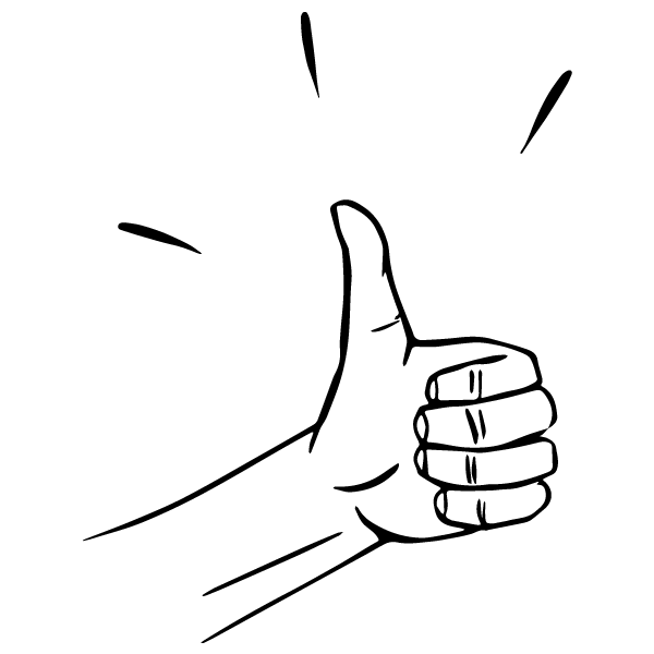 Sketch of a hand giving the thumbs up sign.
