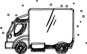 Sketch of a semi-truck.